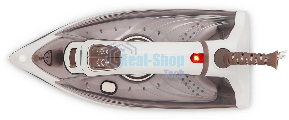 Утюг Maxwell MW-3047, 2400Вт, белый/коричневый