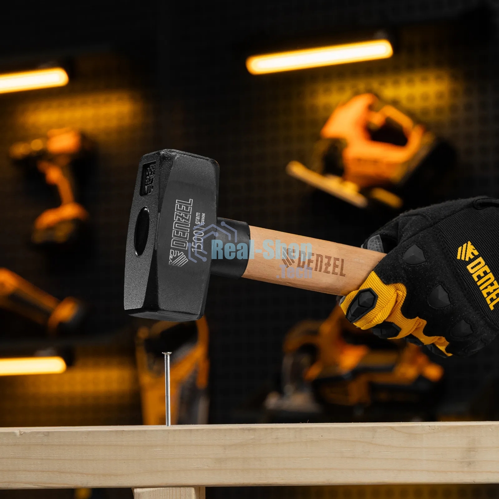 Кувалда Denzel 1500 г, кованая головка, буковая рукоятка