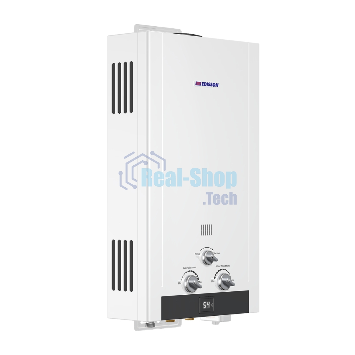 Водонагреватель газовый Edisson HEAT H 20 D белый, проточный, 10 л/мин, 20 кВт, газ-контроль
