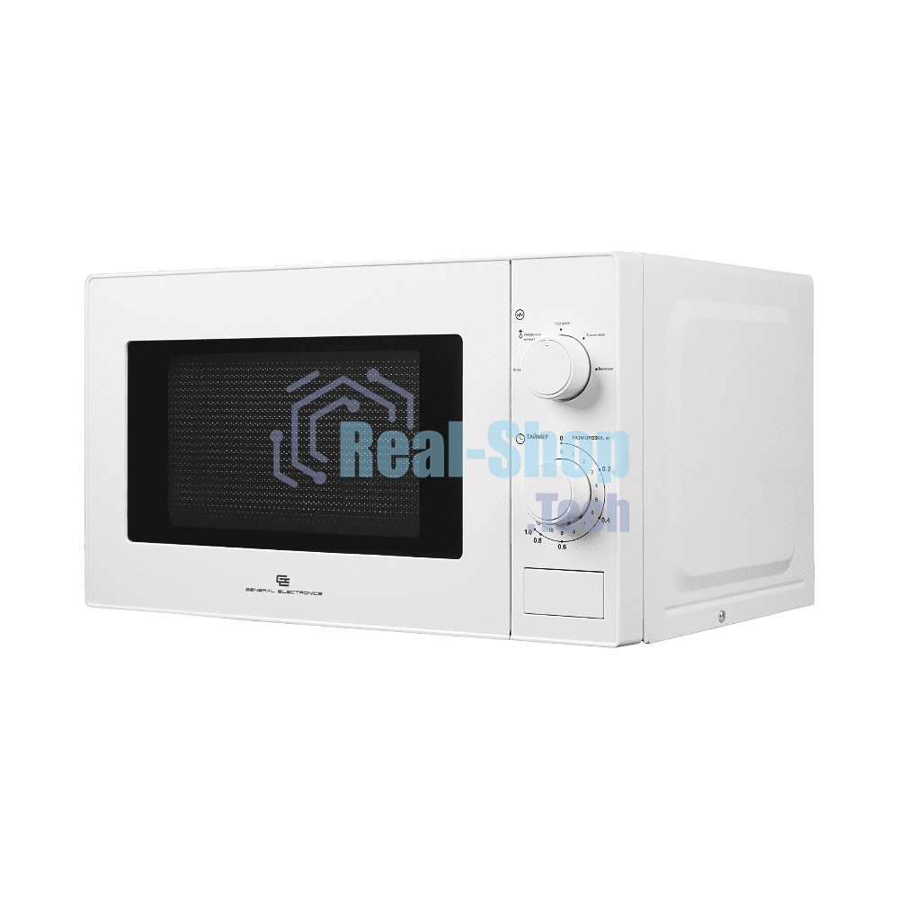 Микроволновая печь General Electronics GE-MS620W белый, 20 л, 700 Вт, переключатели — поворотный механизм