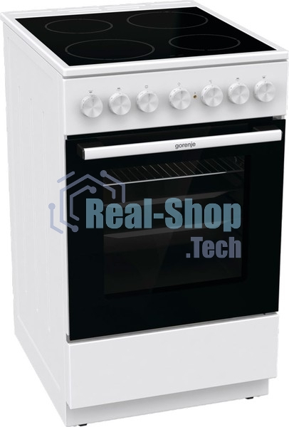 Плита электрическая Gorenje GEC5B41WG белый, конфорок 4 электрических, духовка 62 л, 50 см x 85 см x 59.4 см