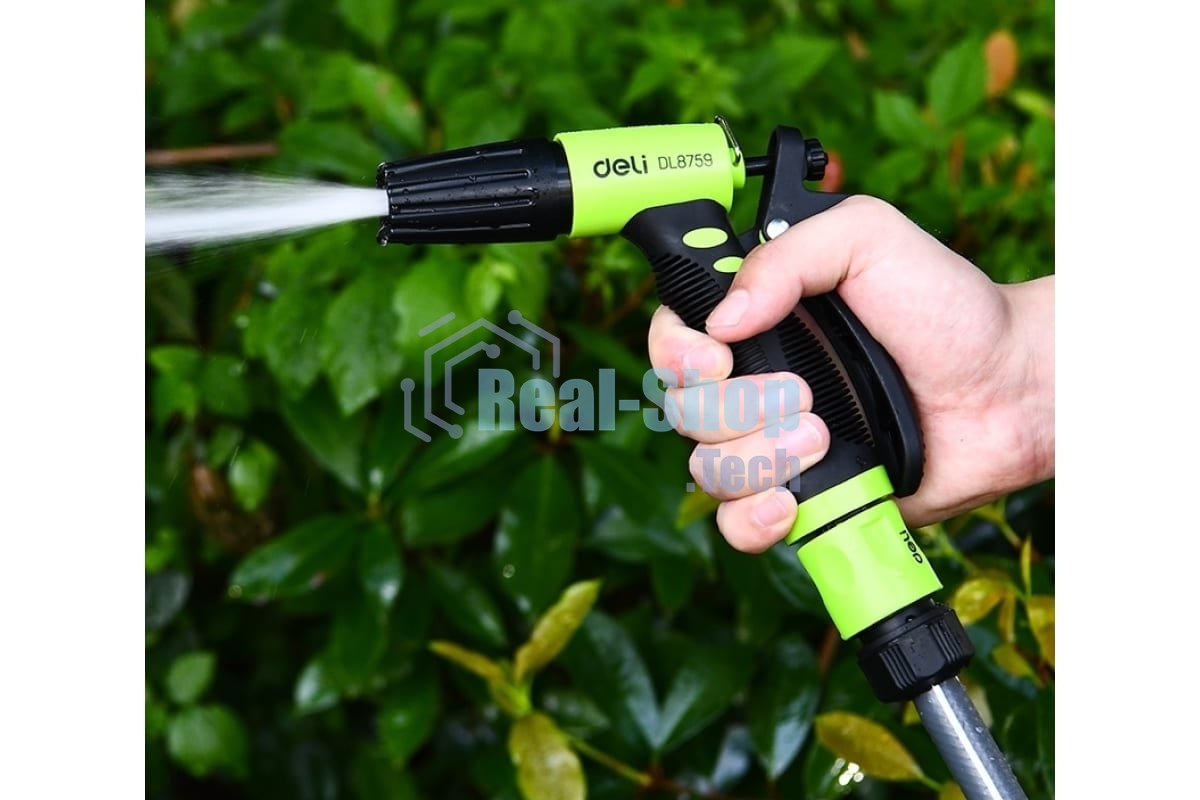 Пистолет-распылитель поливочный Deli DL8759 3 режима распыления, диаметр шланга 3/4