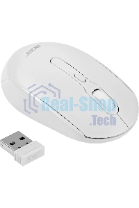 Мышь беспроводная Acer OMR308 белый, 1600 dpi, радиоканал, Bluetooth, USB, кнопки - 4