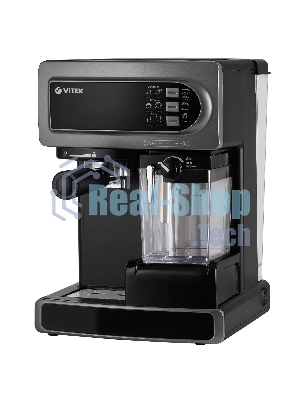 Кофеварка рожковая Vitek Midnight VT-8490 черный/серебристый 1,65 л 1238Вт 15 бар
