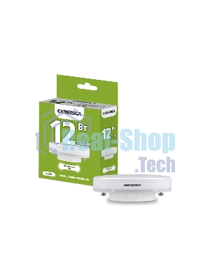 Лампа светодиодная GENERICA LL-T80-12-230-40-GX53-G T80 12Вт таблетка 4000К GX53 230В