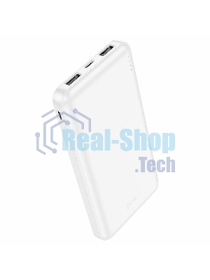 Портативный аккумулятор Hoco J100 High-ranking 10000mAh 2.1A 2xUSB-A белый (J100 HIGH-RANKING WHITE)