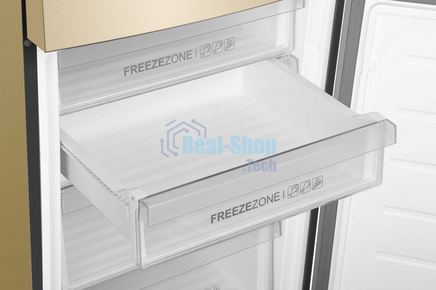 Холодильник Haier C4F640CGGU1 золотистый двухкамерный 285/115л морозилка снизу, No Frost