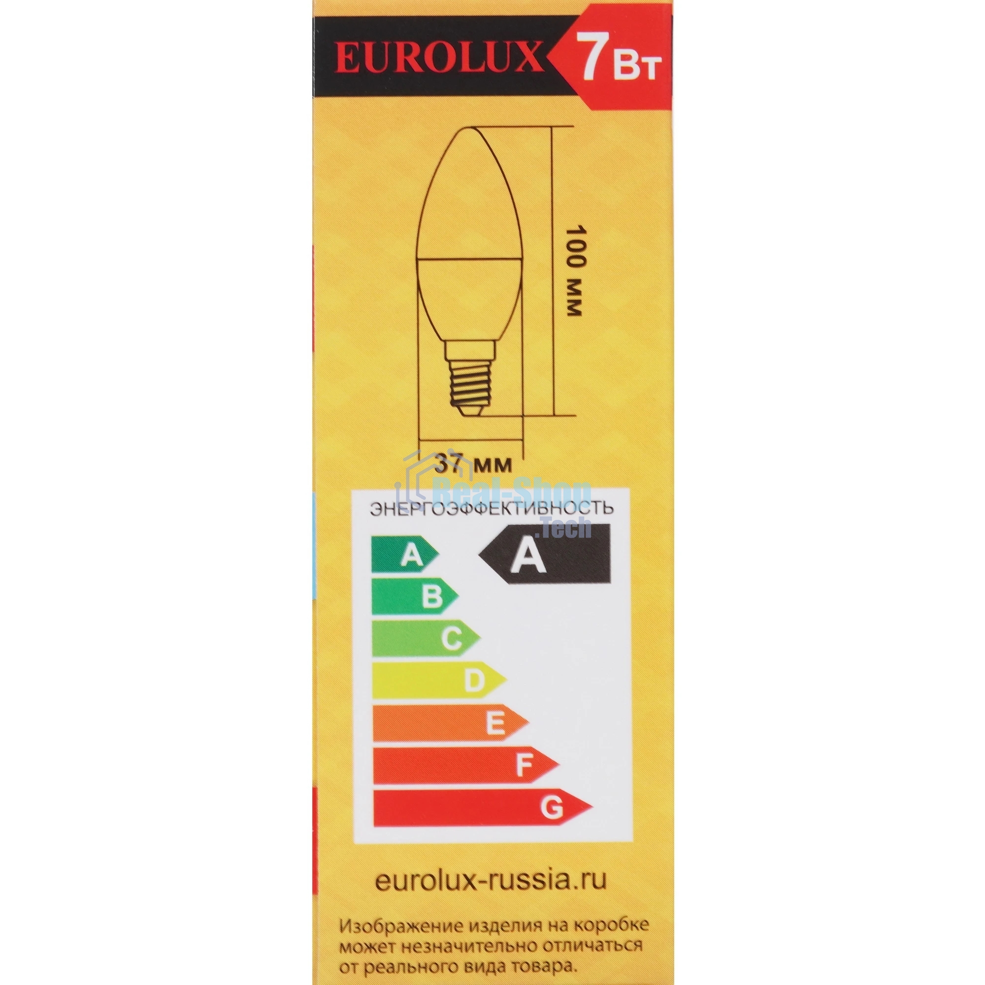 Лампа светодиодная EUROLUX LL-E-C37-7W-230-4K-E14 свеча