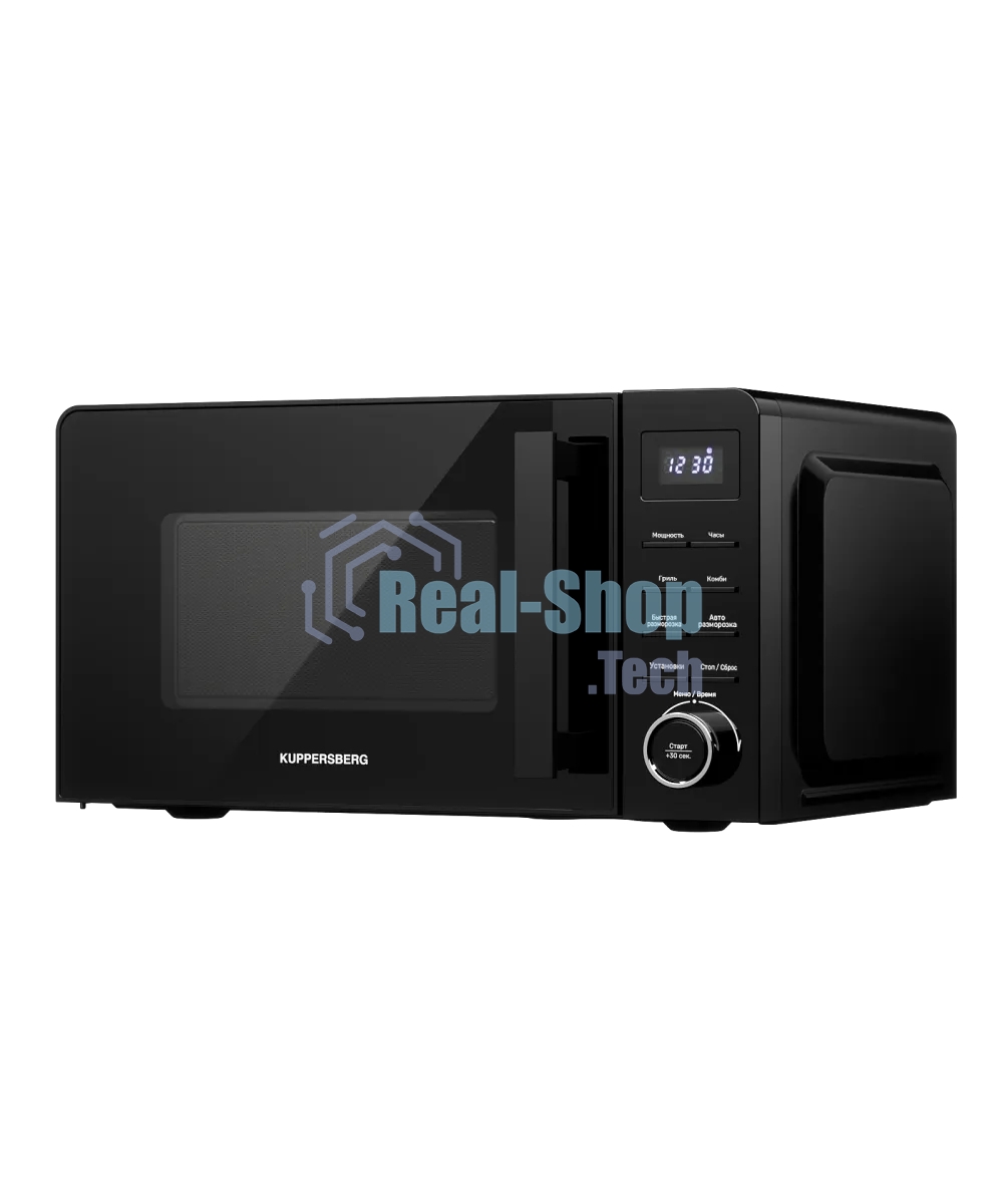 Микроволновая печь Kuppersberg TMW 202 B, High-Tech, отдельностоящая, объем 20 л, 10 уровней мощности, 11 автоматических программ, кварцевый гриль, таймер, поворотное/кнопочное управление, мощность 700 Вт, поворотный стол, черный