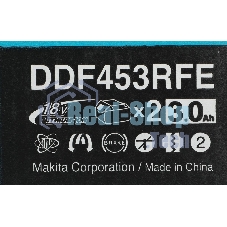 Дрель-шуруповерт Makita DDF453RFE, 18 В, 3 Ач, 42 Нм, щеточный