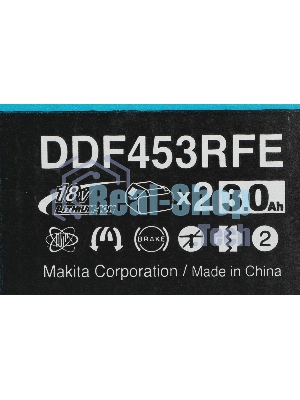 Дрель-шуруповерт Makita DDF453RFE, 18 В, 3 Ач, 42 Нм, щеточный