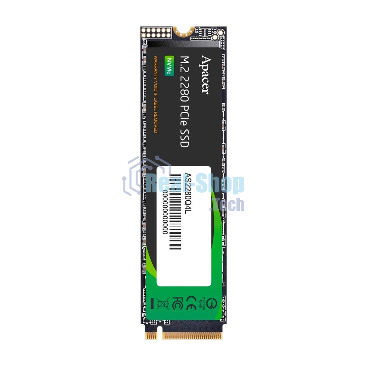 Накопитель SSD Apacer 1Tb, M.2 2280, NVMe PCIe 4.0 x4, R/W 3600/3000 Мбайт/сек