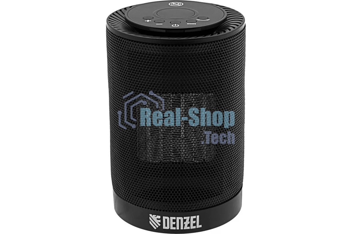 Тепловентилятор керамический Denzel DTFC-1200, черный, 600/1200 Вт, 12 м2, 3 режима, термостат