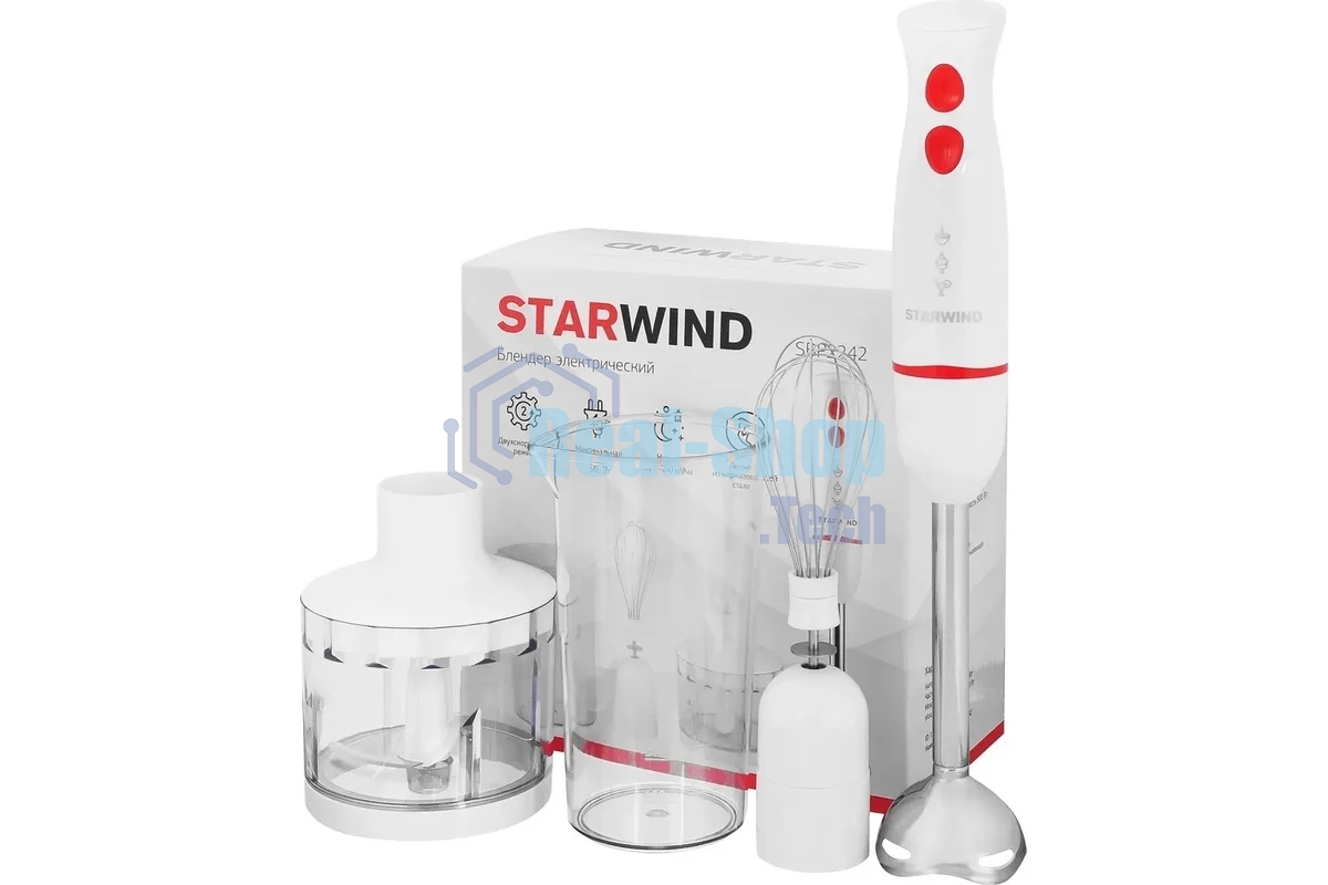Блендер погружной Starwind SBP2242 500Вт белый/оранжевый