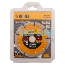 Диск алмазный отрезной Denzel ф125 х 22,2 мм, Сегментный, сухое резание