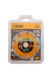 Диск алмазный отрезной Denzel ф125 х 22,2 мм, Сегментный, сухое резание