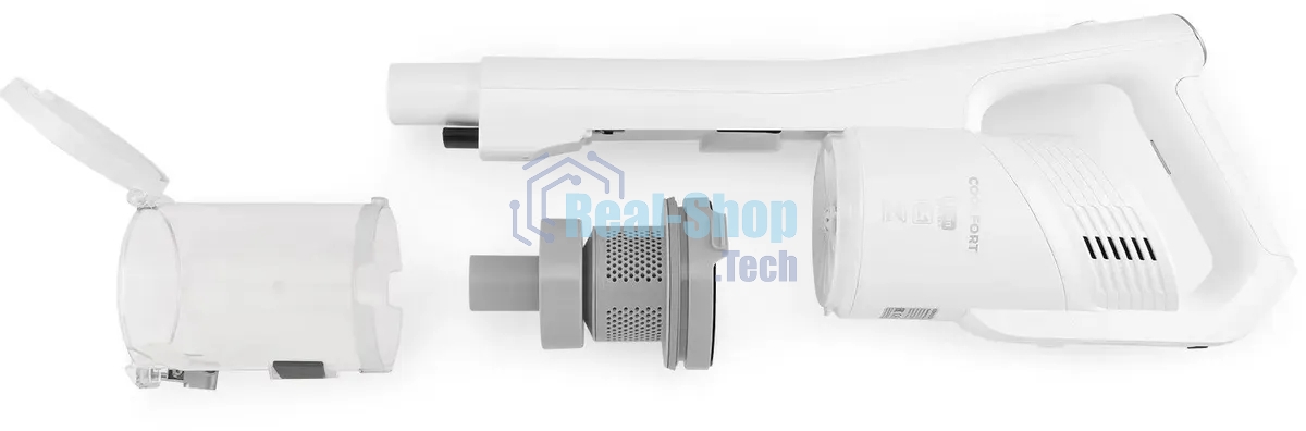 Пылесос вертикальный Coolfort CF-3004 белый, питание от аккумулятора, 150 Вт, уборка сухая, пылесборник 0,5 л, работа от АКБ max 30 мин.