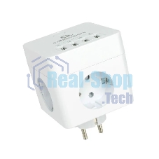 Сетевой фильтр Cablexpert Cube CUBE-4-U4-W, 4 р, 16А, 4хUSB, ур. защиты 2+, белый, коробка