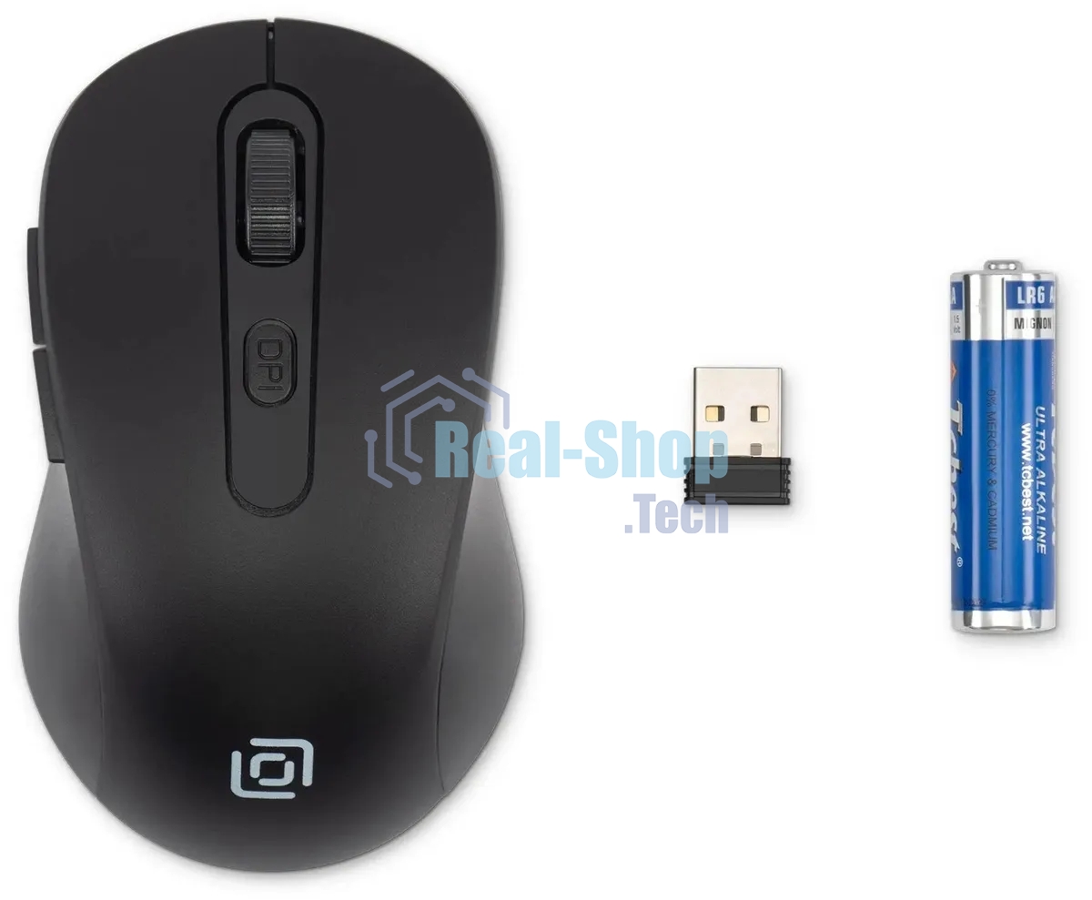 Мышь беспроводная Oklick 677MW черный, 1600 dpi, радиоканал, USB, кнопки - 6