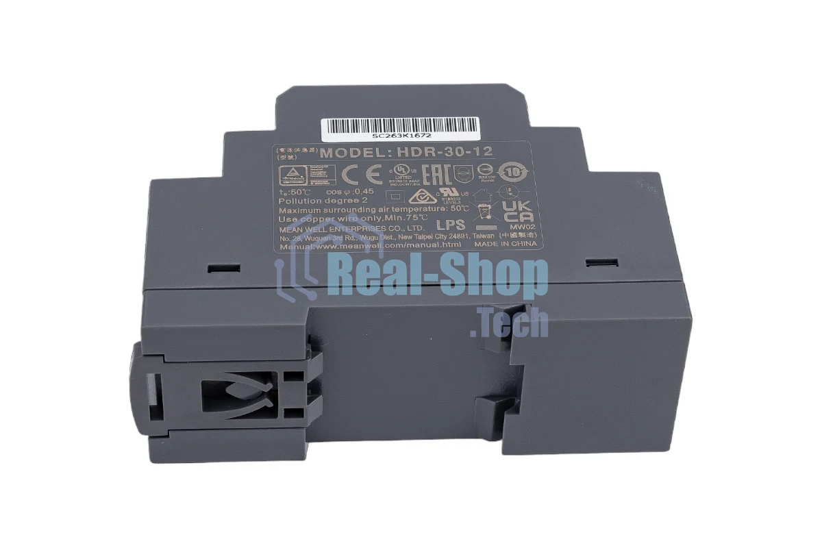 Блок питания MeanWell HDR-30-12 12В, 2А, 24Вт