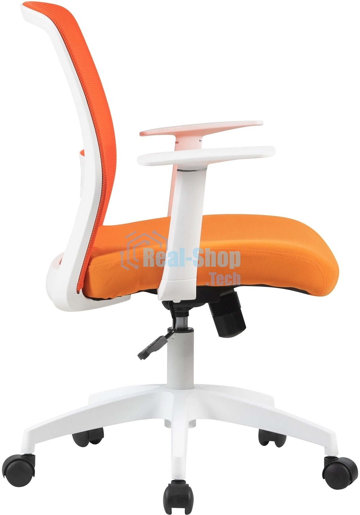 Кресло компьютерное Cactus CS-WMC333-OR оранжевый, сиденье оранжевый, сетка/ткань, низк. спин. крестов. пластик, пластик белый