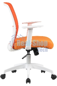 Кресло компьютерное Cactus CS-WMC333-OR оранжевый, сиденье оранжевый, сетка/ткань, низк. спин. крестов. пластик, пластик белый