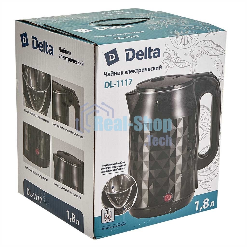 Чайник электрический DELTA DL-1117 черный