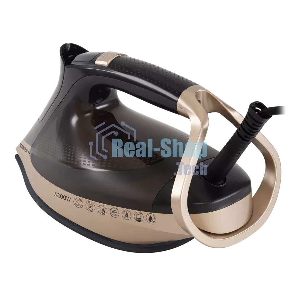 Утюг Polaris PIR-3225 AK WIFI IQ HOME черный/золотой, 3200 Вт, 120 г/мин, 270 г/мин, 450 мл
