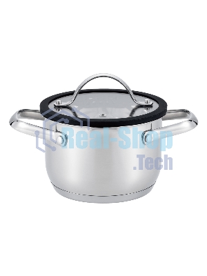 Кастрюля MAUNFELD ORIANA MF20RN01CR из нержавеющей стали со стеклянной крышкой, 16 см, 1,9 л