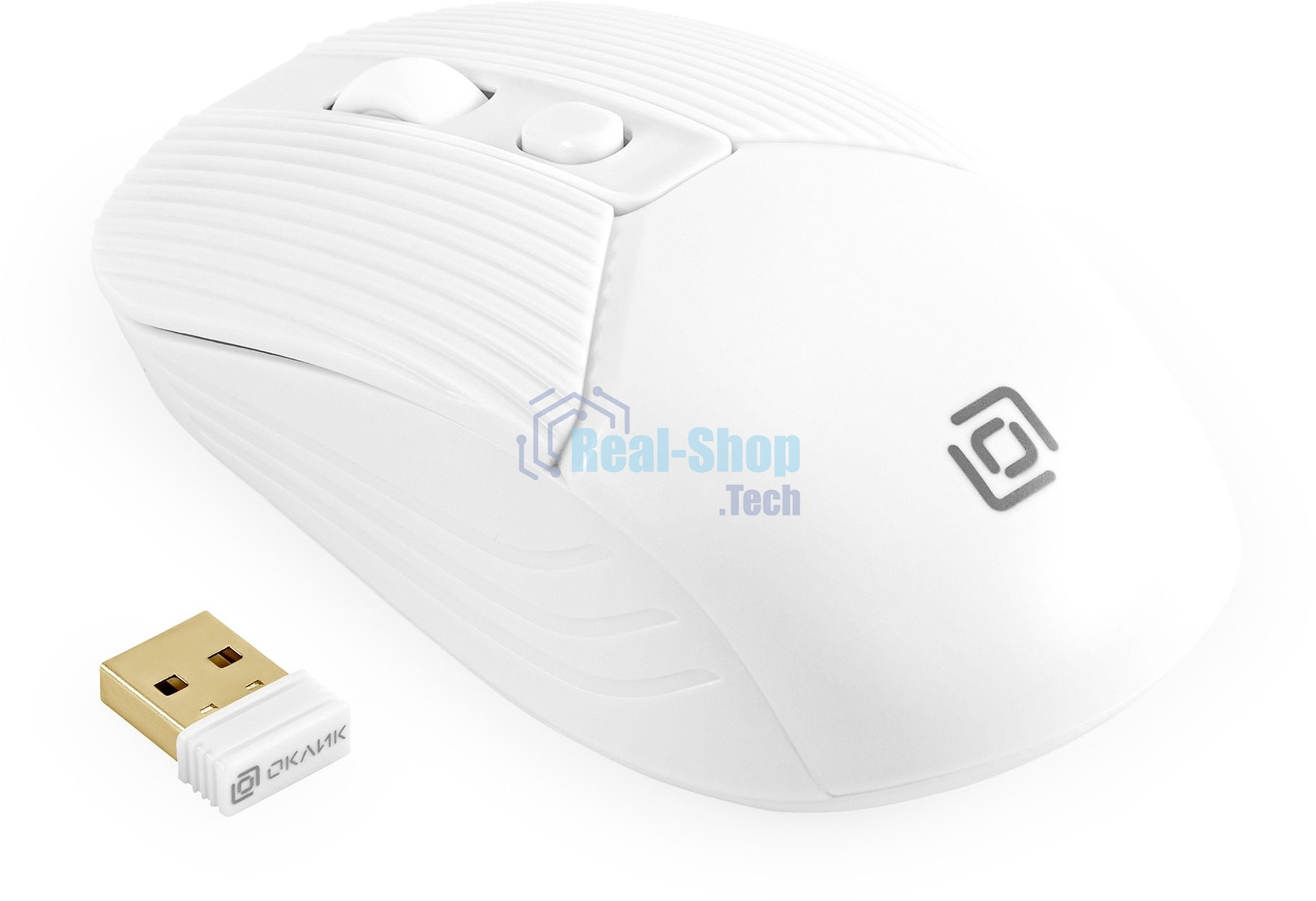 Мышь беспроводная Oklick 509MW белый, 1600 dpi, радиоканал, USB, кнопки - 4