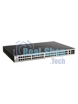 Коммутатор управляемый L3 стекируемый D-Link DGS-3130-54TS/B1A PROJ с 48 портами 10/100/1000Base-T, 2 портами 10Gbase-T и 4 портами 10Gbase-X SFP+