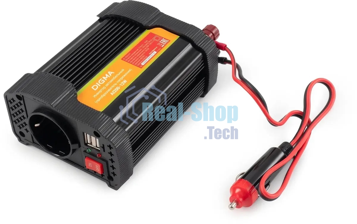 Автоинвертор Digma AI200-12W 200Вт
