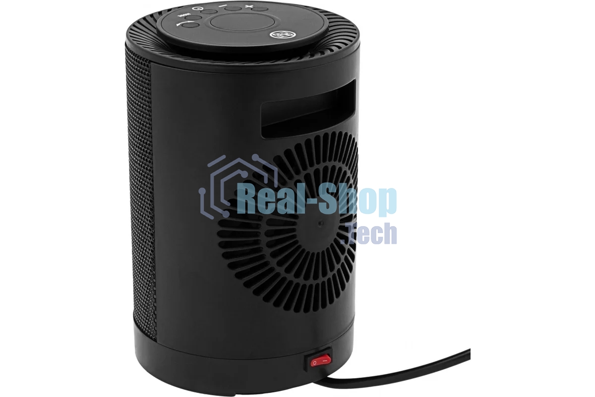 Тепловентилятор керамический Denzel DTFC-1200, черный, 600/1200 Вт, 12 м2, 3 режима, термостат