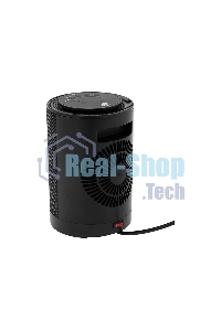 Тепловентилятор керамический Denzel DTFC-1200, черный, 600/1200 Вт, 12 м2, 3 режима, термостат