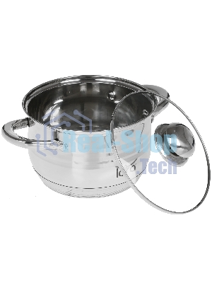 Кастрюля Lara LR02-581 SONATA 18x11,5 см, 2.9 л, 7-СТУПЕНЧАТОЕ ДНО, комбо-полировка, крышка, нержавеющая сталь