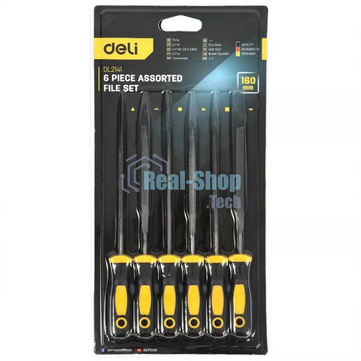 Набор надфилей Deli DL2141 6шт подшипниковая сталь, противоскользящая рукоятка
