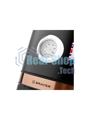 Чайник электрический BRAYER BR1005BK 2200 Вт.1.7 л, STRIX, сталь окраш, термометр, черный