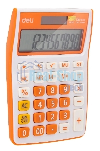 Калькулятор настольный Deli E1238/OR оранжевый 12-разр.