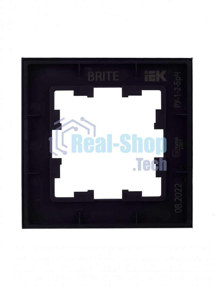 Рамка 1-местная IEK BRITE РУ-1-2-БрЧ стекло черный