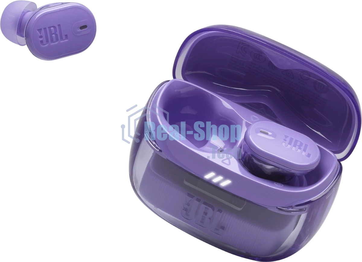 Наушники TWS JBL Tune Buds 2 Ghost фиолетовый, внутриканальные, Bluetooth, адаптивное шумоподавление