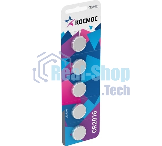 Элемент питания CR2016 3V Lithium 5BL Космос