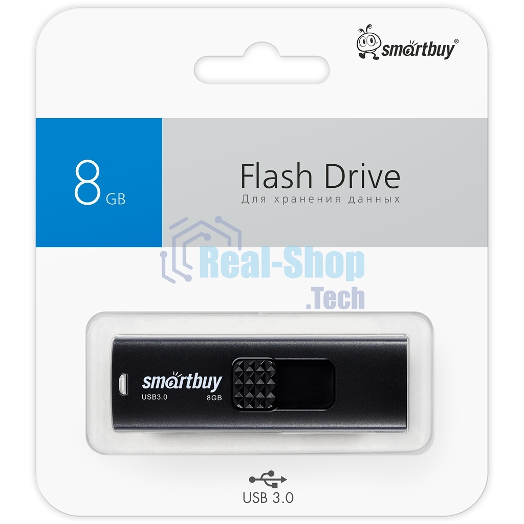 Флешка USB 8 Gb USB 3.0 Smartbuy Fashion SB008 Gb3FSK, черный (SB008 Gb3FSK)