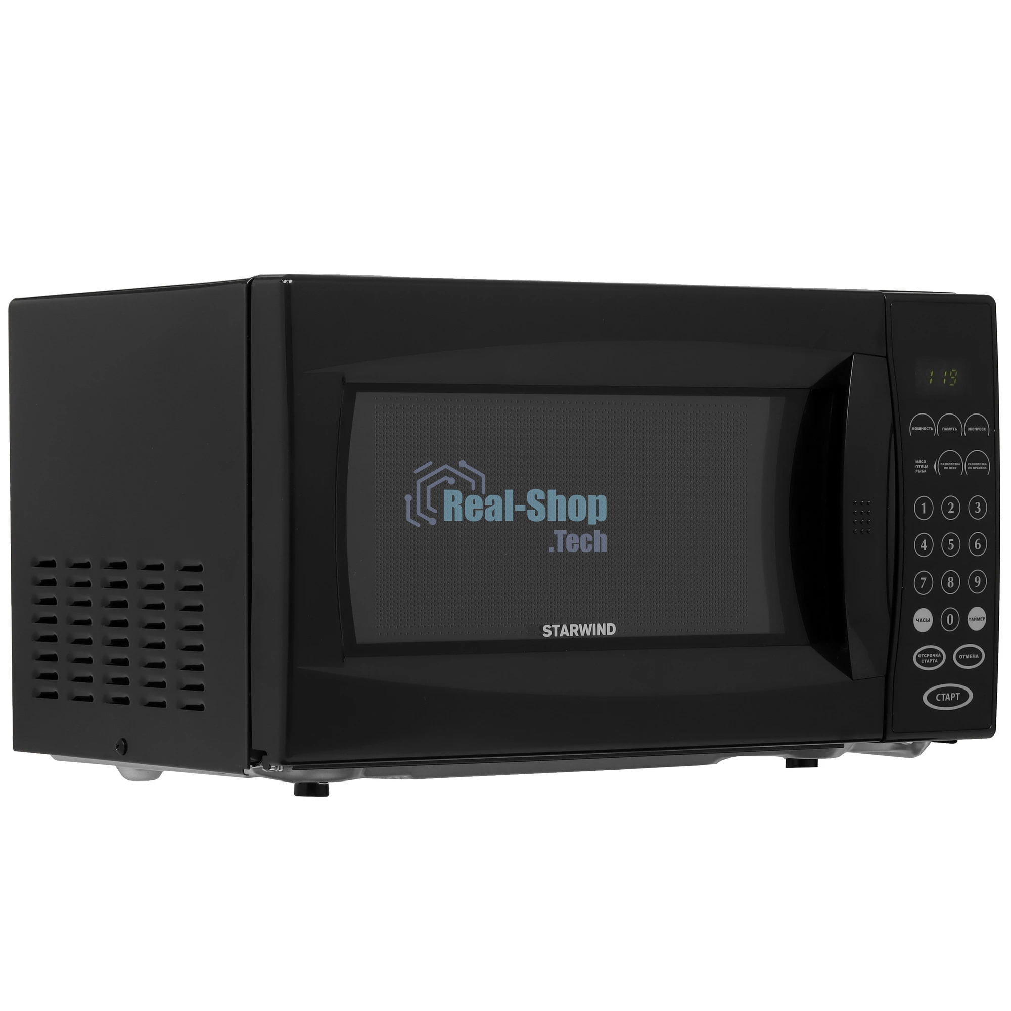 Микроволновая печь Starwind SMW4420 черный, 20 л, 700 Вт, переключатели - кнопки