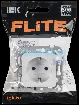 Розетка с заземлением без защитных шторок 16А РС11-0-ФлБ белый FLITE