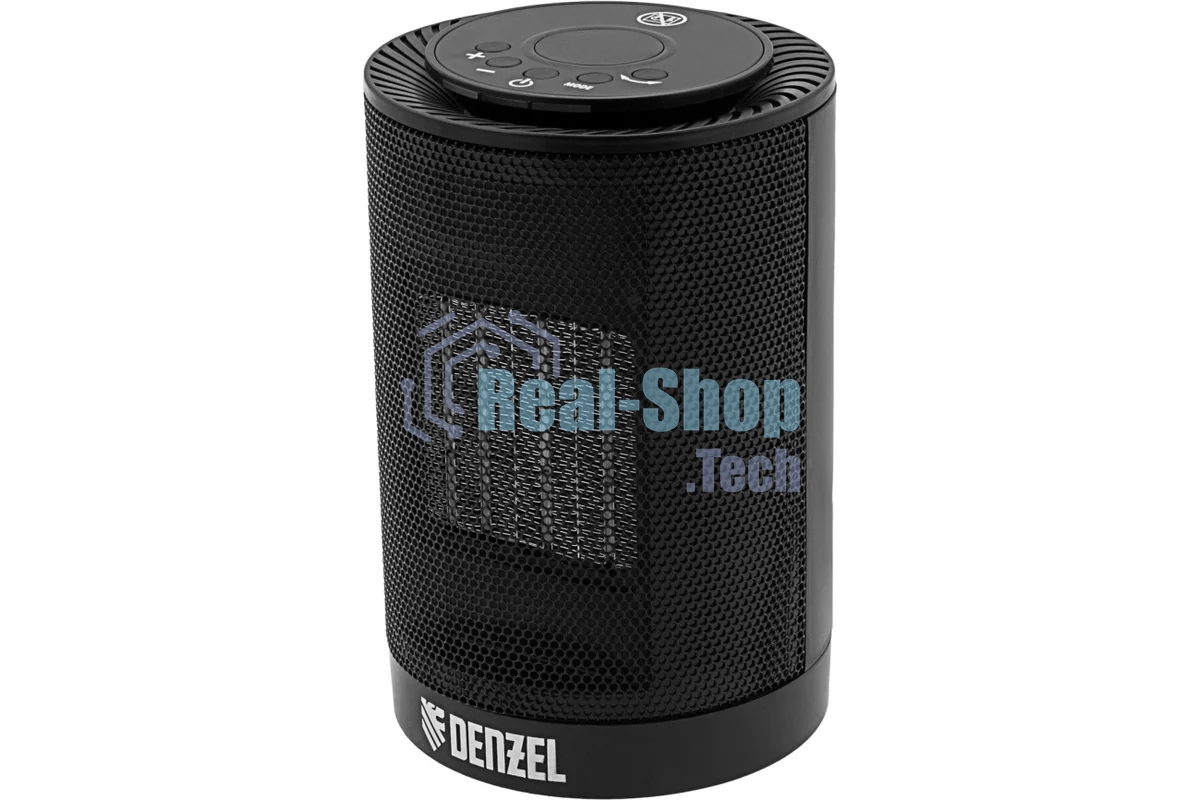 Тепловентилятор керамический Denzel DTFC-1200, черный, 600/1200 Вт, 12 м2, 3 режима, термостат