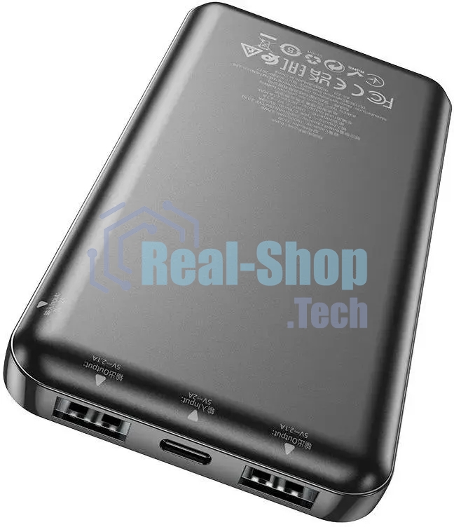 Портативный аккумулятор Hoco J100 High-ranking 10000mAh 2.1A 2xUSB-A черный