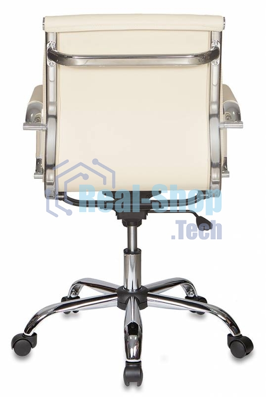 Кресло руководителя Бюрократ CH-993-Low/Ivory слоновая кость, низкая спинка, искусственная кожа, крестовина хромированная