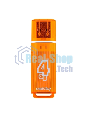 Флешка USB Smartbuy Glossy series Orange (SB4 GbGS-Or), 4Gb, USB 2.0, R/W 25/15, оранжевый