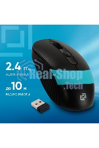 Мышь беспроводная Oklick 310MW черный/синий, 3200 dpi, радиоканал, USB, кнопки - 4