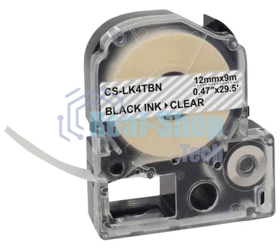 Картридж ленточный Cactus CS-LK4TBN черный, 12 мм, 9 м для Epson LW300/LW400/LW700/LW600P/LW1000P/K400/Z700/Z900